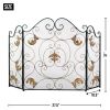 GOLD FLEUR-DE-LIS FIREPLACE SCREEN