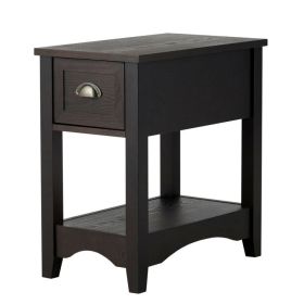 Contemporary Chairside End Table with Drawer and Open Shelf