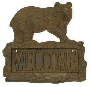 Bear Welcome Sign Cast Iron