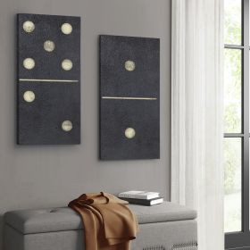 Two Black Dominos 2-piece Canvas Wall Art Set