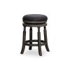 24" Counter Stool; Weathered Gray Finish; Charcoal Fabric Seat