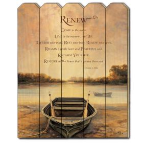 "Renew" by Bonnie Mohr; Printed Wall Art on a Wood Picket Fence