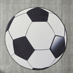 Soccer Ball Shape Machine Washable Extra Soft Decorative Area Rug