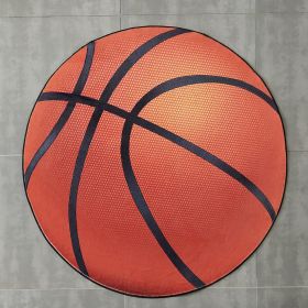 Basketball Shape Extra Soft Machine Washable Printed Decorative Area Rug