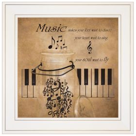 "Music" by Robin-Lee Vieira, Ready to Hang Framed Print, White Frame