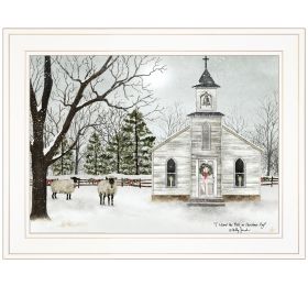 "I Heard the Bells on Christmas" By Billy Jacobs, Ready to Hang Framed Print, White Frame