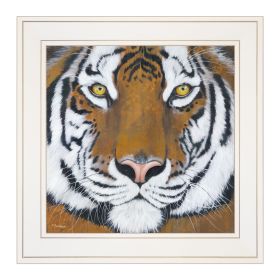 "Tiger Gaze" by Britt Hallowell; Ready to Hang Framed Print; White Frame