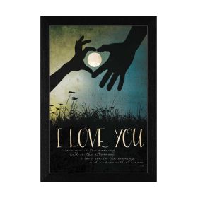 "I Love You Underneath the Moon" By Marla Rae, Printed Wall Art, Ready To Hang Framed Poster, Black Frame