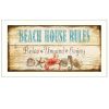 "Beach House Rules" By Mollie B.; Printed Wall Art; Ready To Hang Framed Poster; White Frame