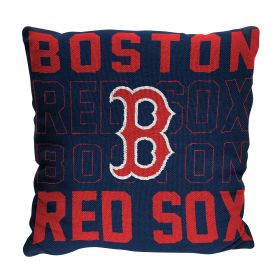 Red Sox OFFICIAL MLB "Stacked" Woven Pillow; 20" x 20"