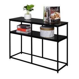 Free shipping Industrial Style Porch Table Double Black Oak Triamine Board [105 * 36 * 76cm]