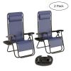 Set of 2 Zero-Gravity Reclining, Folding Camping Chairs (Navy)