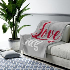 Decorative Throw Blanket, Love All Day Every Day, Word Art - Grey