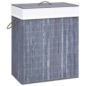 Bamboo Laundry Basket Gray 21.9 gal