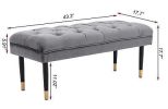 Tufted Bench Modern Velvet Button Upholstered Ottoman enches Bedroom Rectangle