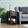 Contemporary Chairside End Table with Drawer and Open Shelf