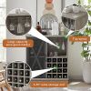 JHX Single door wine cabinet with 16 storage compartments (Gray, 31.50 W*13.78