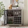 JHX Single door wine cabinet with 16 storage compartments (Gray, 31.50 W*13.78