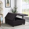 Large Square Faux Leather Storage Ottoman Coffee table for Living Room & Bedroom