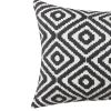 12 x 20 Rectangular Jacquard Cotton Accent Lumbar Pillow; Diamond Pattern; Black; White