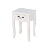 White Living Room Floor-standing Storage Table with a Drawer;  4 Curved Legs