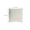 20 x 20 Square Cotton Accent Throw Pillow; Textured Dotted Fabric Details; White