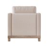 Contemporary Living Room Accent Chair with Rubber Wood Base Accent chair, Beige