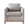 Contemporary Living Room Accent Chair with Rubber Wood Base Accent chair, Gray