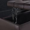 Large Square Faux Leather Storage Ottoman Coffee table for Living Room & Bedroom