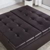 Large Square Faux Leather Storage Ottoman Coffee table for Living Room & Bedroom