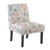 Upholstered Accent Armless Living Room Chair Set of 2 (Beige/Floral)