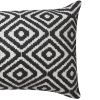 12 x 20 Rectangular Jacquard Cotton Accent Lumbar Pillow; Diamond Pattern; Black; White