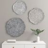 Rossi Textured Feather 3-piece Metal Disc Wall Decor Set