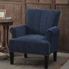 Accent Rivet Tufted Polyester Armchair ; Navy Blue