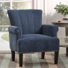 Accent Rivet Tufted Polyester Armchair ; Navy Blue