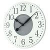 Indoor Round 23.5" White and Gray Arabic Wainscot Farmhouse Analog Wall Clock