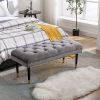 Tufted Bench Modern Velvet Button Upholstered Ottoman enches Bedroom Rectangle