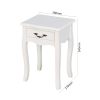 White Living Room Floor-standing Storage Table with a Drawer;  4 Curved Legs