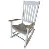 Outdoor Wood Porch Rocking Chair, White Color, Weather Resistant Finish