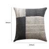 Dae 24 x 24 Square Handwoven Accent Throw Pillow; Cotton Dhurrie; Classic Kilim Pattern; Gray; Off White