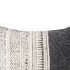 18 x 18 Square Handwoven Accent Throw Pillow; Polycotton Dhurrie; Kilim Pattern; White; Gray