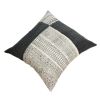 Dae 24 x 24 Square Handwoven Accent Throw Pillow; Cotton Dhurrie; Classic Kilim Pattern; Gray; Off White