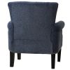 Accent Rivet Tufted Polyester Armchair ; Navy Blue