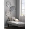 Rossi Textured Feather 3-piece Metal Disc Wall Decor Set