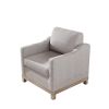 Contemporary Living Room Accent Chair with Rubber Wood Base Accent chair, Gray