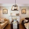 4-Light Vintage Farmhouse Metal Chandeliers Lantern Pendant Light Fixture