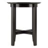 Toby Round Accent End Table; Espresso