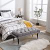 Tufted Bench Modern Velvet Button Upholstered Ottoman enches Bedroom Rectangle