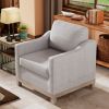 Contemporary Living Room Accent Chair with Rubber Wood Base Accent chair, Gray