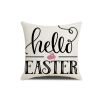 4pcs Spring Easter Rabbit Throw Pillow Case; Linen Cushion Cover; Single Side Print Accent Pillow Case; Pillow Insert Not Included